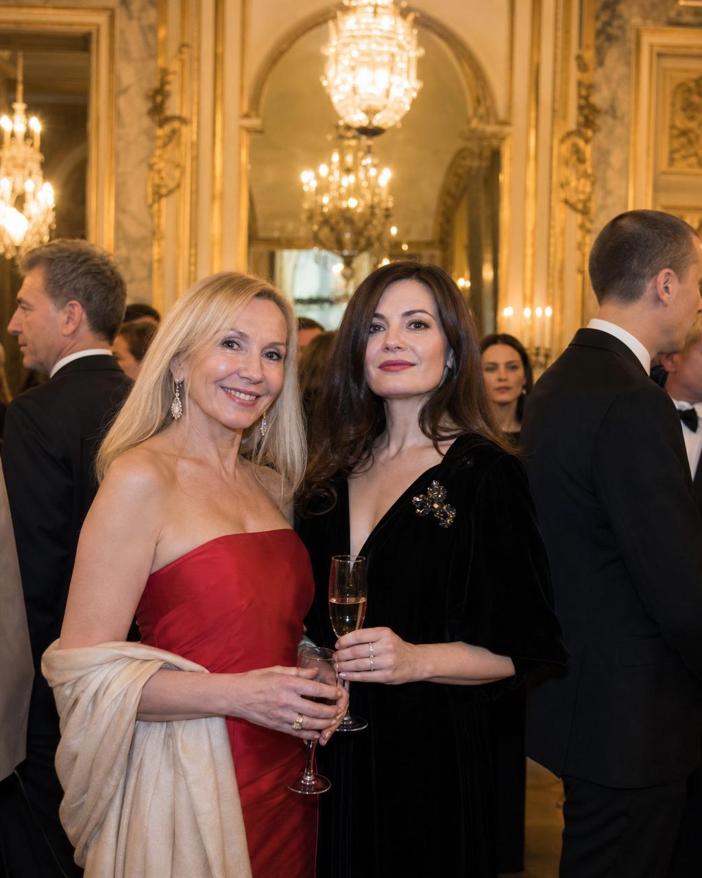 VIP view of an elegant gala in a historic ballroom